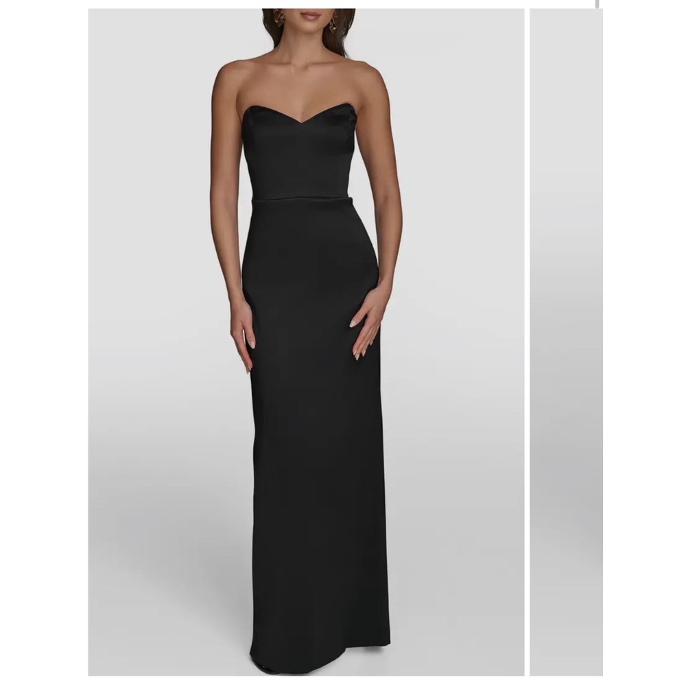 NEW Donna Karan New York Black Stretch Strapless Gown Womens 8 Sweetheart Event